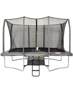 Big Air Extreme 8x12ft Rectangular Trampoline with Safety Enclosure Grey – Free Ladder & Shoe Tidy