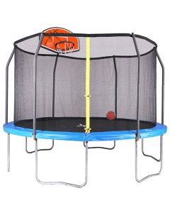 12ft Trampoline with Enclosure and Basketball Hoop