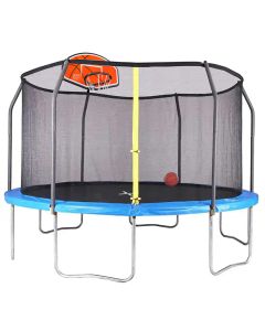 14ft Trampoline with Enclosure and Basketball Hoop 