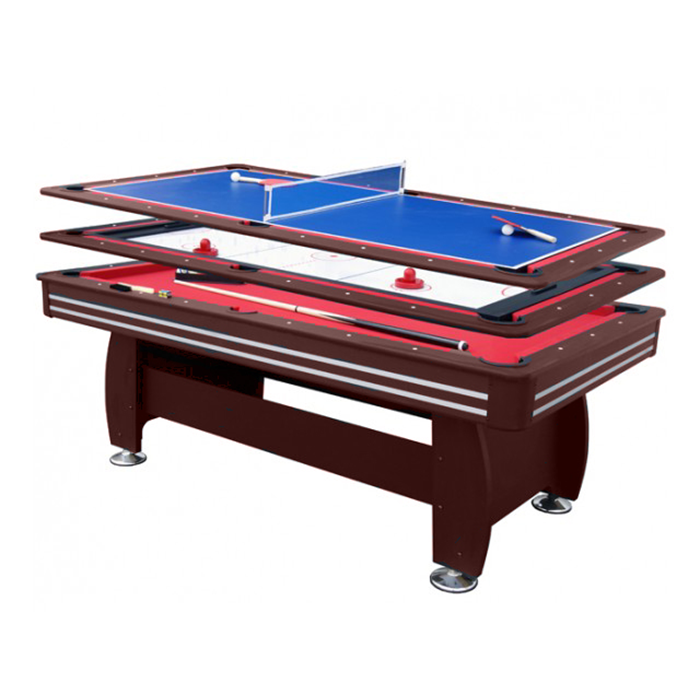 Image of Walker and Simpson 7ft Gamesmaster 3 in 1 Deluxe with Wood Grain Veneer Finish