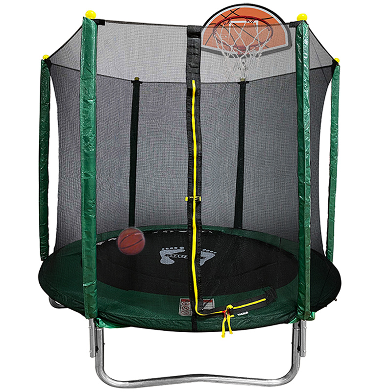 Velocity 6ft Trampoline with Safety Enclosure - Free Basketball