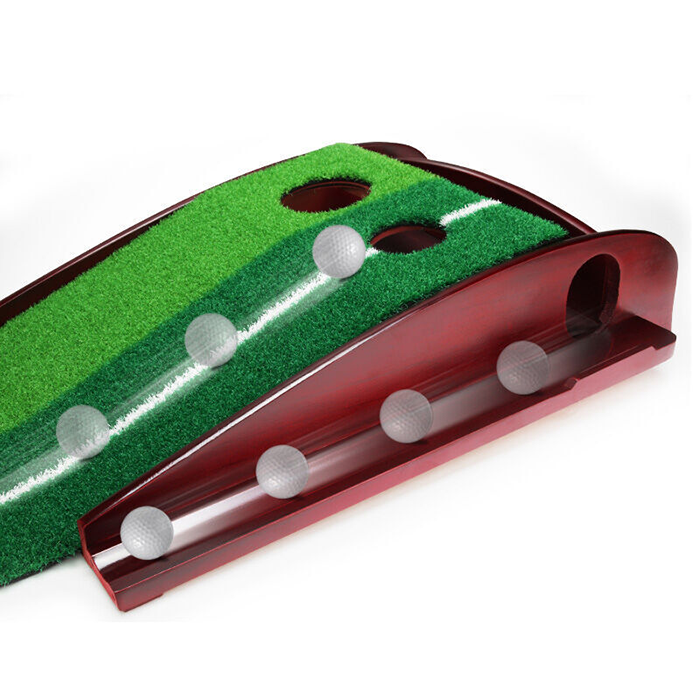 Hillman PGM Pine Wood Golf Putting Trainer with Auto Ball Return