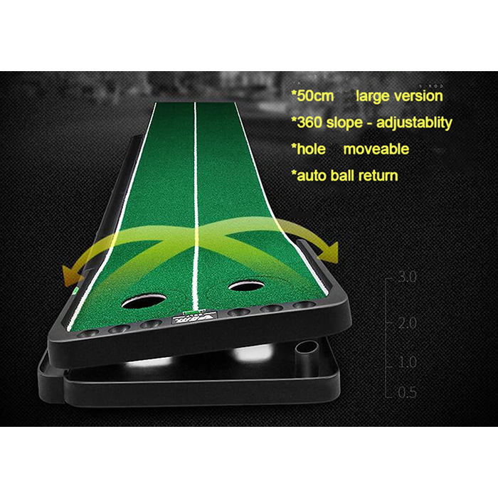 Hillman PGM 3m Adjustable Slope Golf Putting Trainer with Auto Ball Return