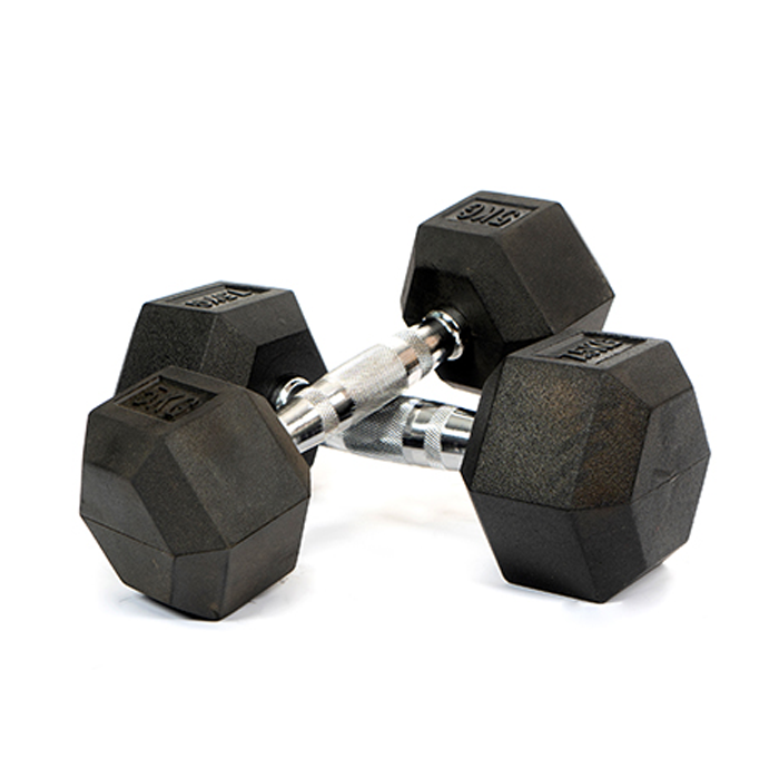 Ironman Rubber Coated Hex 12.5kg Dumbbell Pair - Image 3