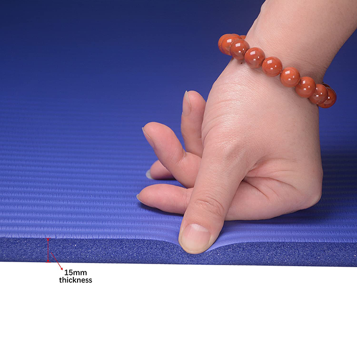 PROIRON 15mm High Density Exercise Mat with Carrying Strap - Blue
