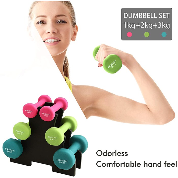 PROIRON Neoprene Coated Dumbbell Set