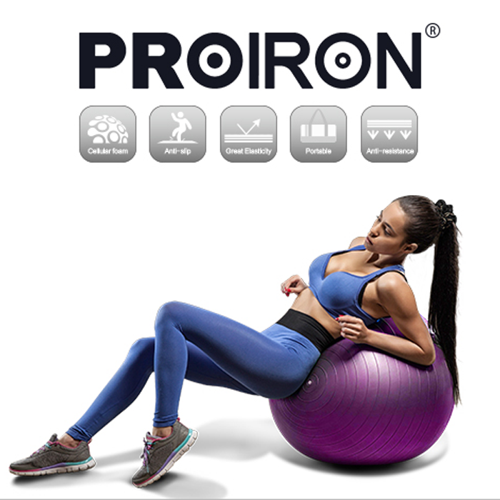 PROIRON 75cm Anti-Burst Purple Swiss Yoga Exercise Ball