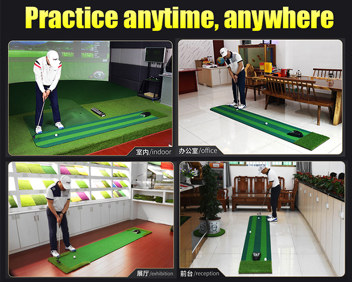 Hilllman PGM Two-Tone Artificial Turf Golf Putting Green with Auto-Return Putting Cup - Image 7