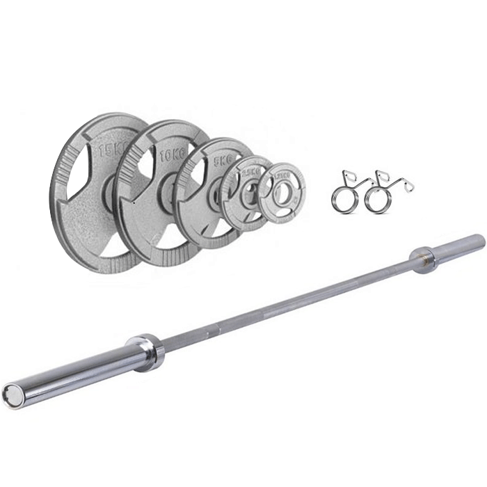 Ironman 90kg Olympic Tri-grip Hammerton Weight Set with 2.2m Olympic Weight Bar