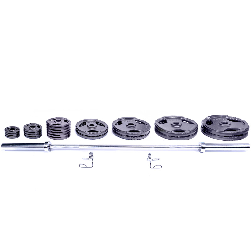 Ironman 200kg Olympic Tri-grip Hammertone Weight Set with 86" Olympic Weight Bar