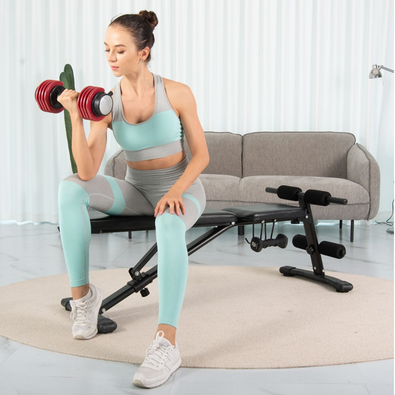 BodyTrain Adjustable Squat Rack Barbell Stands & Foldable Adjustable Weight Bench Package