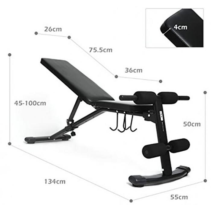 BodyTrain Adjustable Squat Rack Barbell Stands & Foldable Adjustable Weight Bench Package