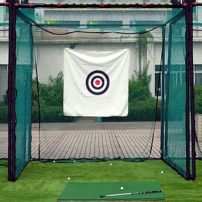 Hillman PGM 2m Heavy Duty Golf Practice Cage Deluxe Practice Mat with Tee And Ball Dispenser Package