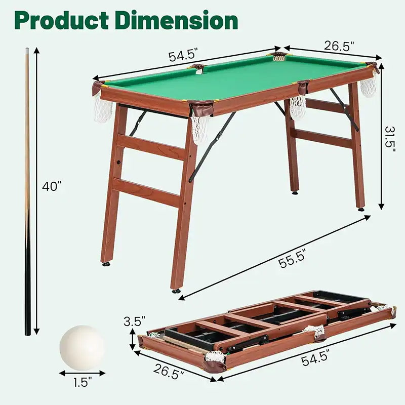 Walker & Simpson 4.5ft Foldable Pool Table