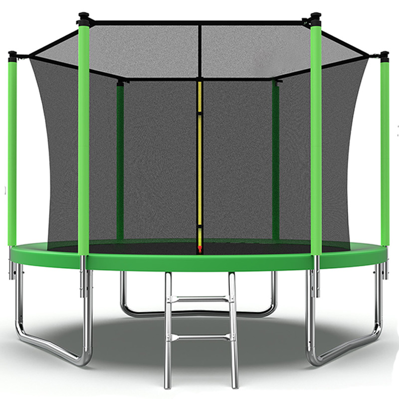 Velocity 8ft Trampoline with Safety Enclosure Basketball Hoop and Ladder - Image 2