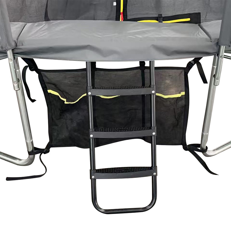 8x12ft Rectangular Trampoline with Safety Enclosure Grey – Free Ladder & Shoe Tidy
