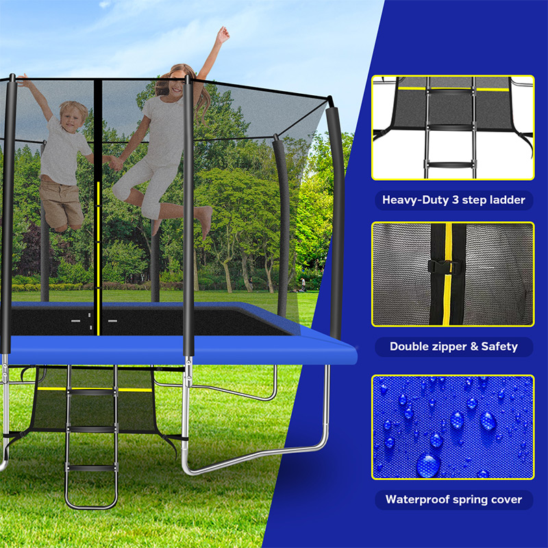 7x10ft Rectangular Trampoline with Safety Enclosure