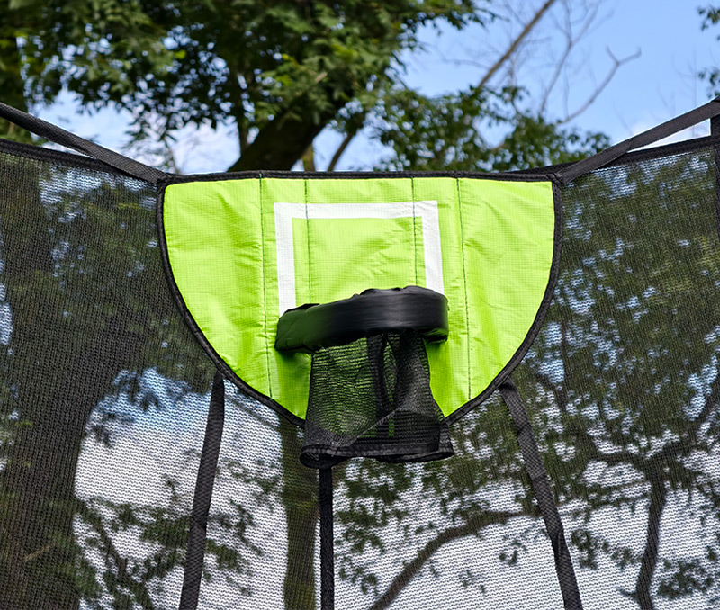 8x12ft Rectangular Trampoline with Safety Enclosure Black FREE Ladder & Basketball Game