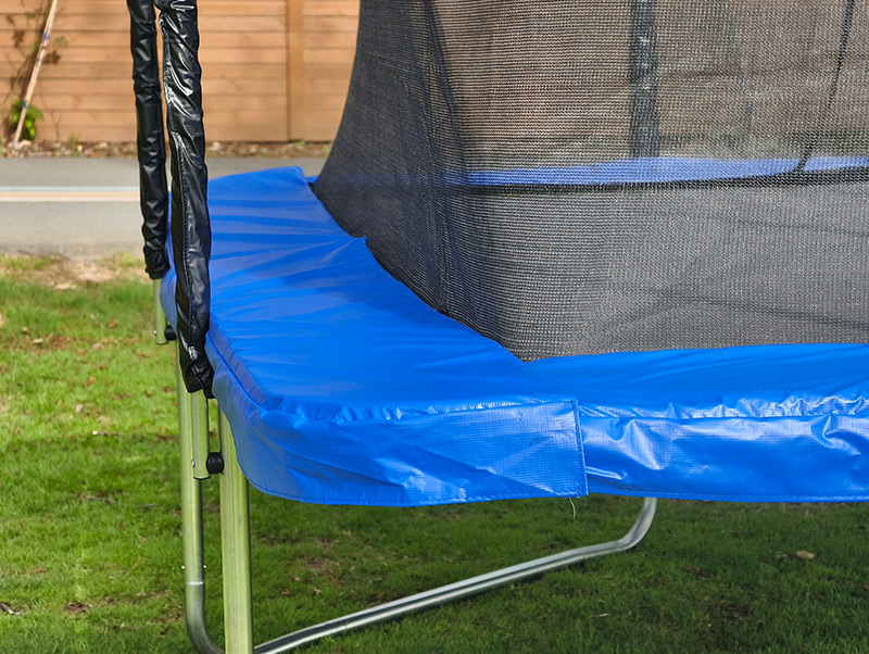7x11ft Rectangular Trampoline with Safety Enclosure Black FREE Ladder & Basketball Game