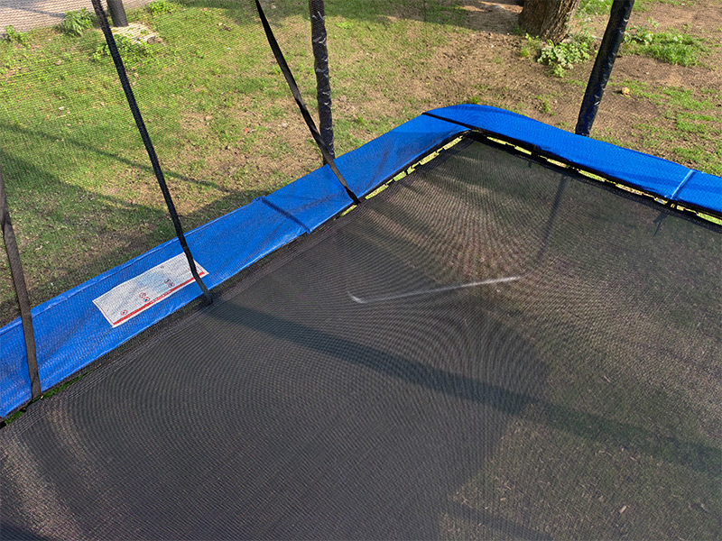7x11ft Rectangular Trampoline with Safety Enclosure Black FREE Ladder & Basketball Game