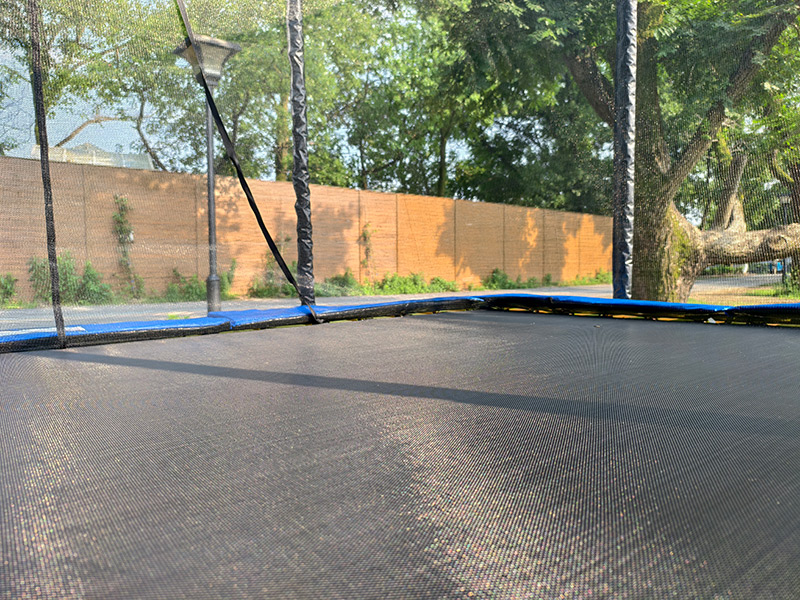 5x7ft Rectangular Trampoline with Safety Enclosure Black FREE Ladder & Basketball Game