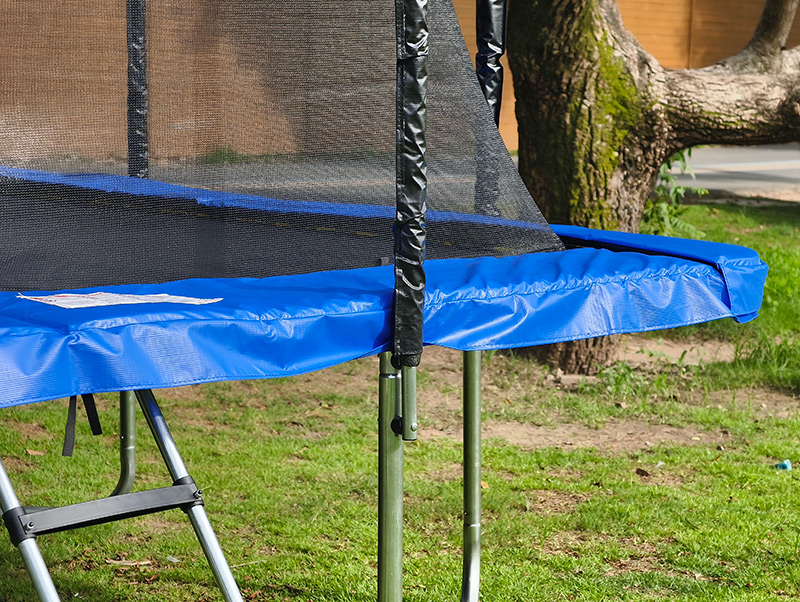 5x7ft Rectangular Trampoline with Safety Enclosure Black FREE Ladder & Basketball Game
