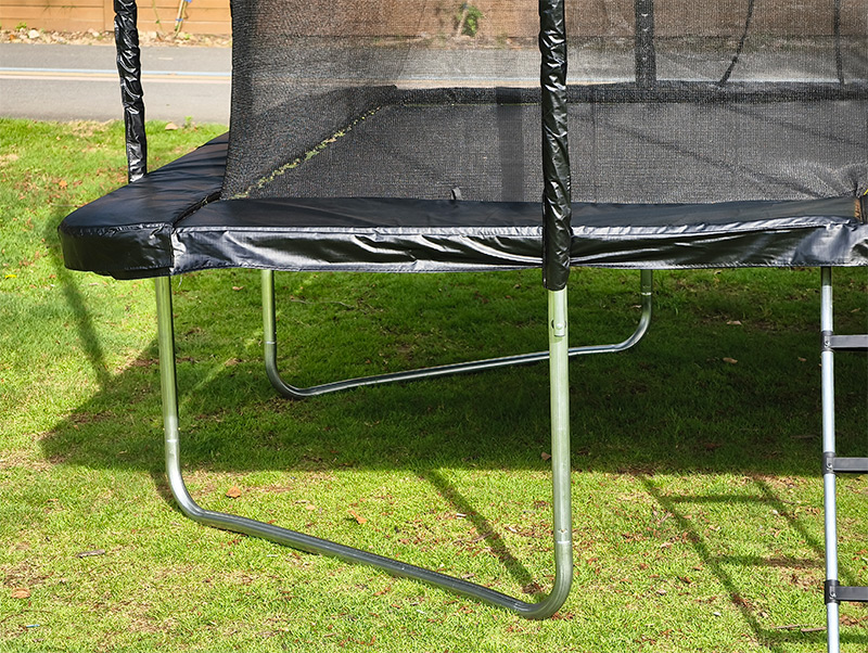 10x12ft Rectangular Trampoline with Safety Enclosure Black FREE Ladder & Basketball Game