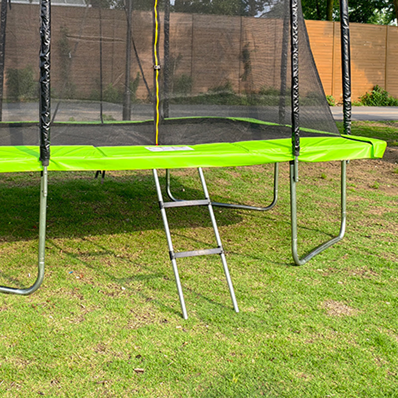5x7ft Rectangular Trampoline with Safety Enclosure Green FREE Ladder & Basketball Game