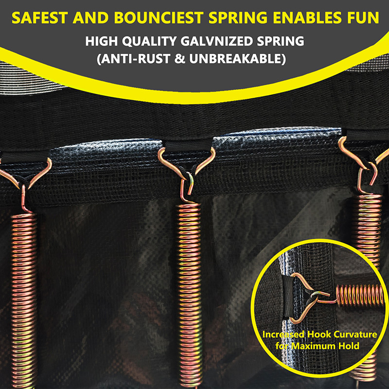 10x12ft Rectangular Trampoline with Safety Enclosure Green FREE Ladder & Basketball Game