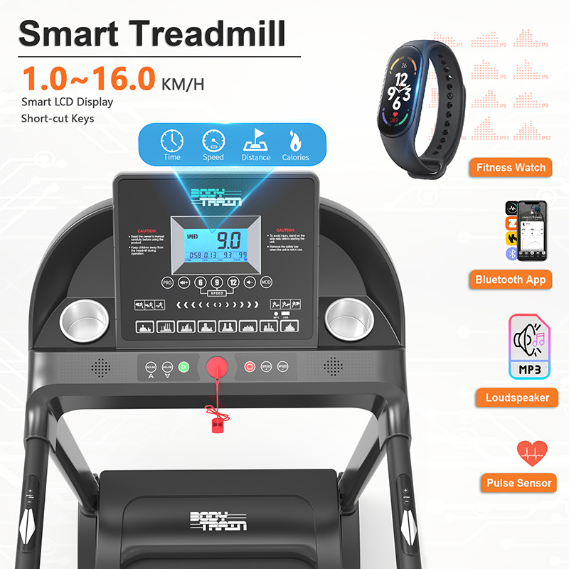 BodyTrain 7001 Motorised Folding Bluetooth Treadmill