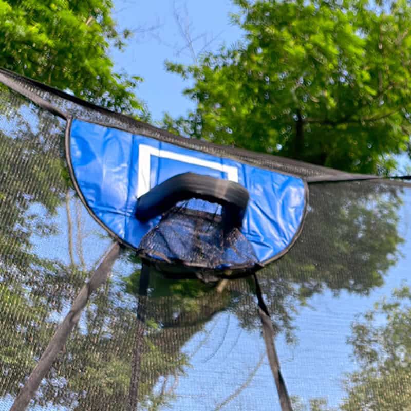 7x11ft Rectangular Trampoline with Safety Enclosure Grey FREE Ladder & Basketball Game