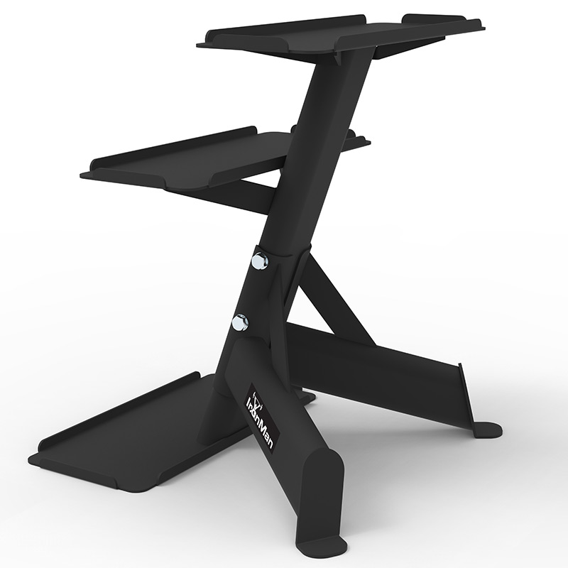 IronMan 4-24kg Kettlebell Set & Three-Tier Kettlebell Storage Rack | Eight Neoprene Coated Kettlebells