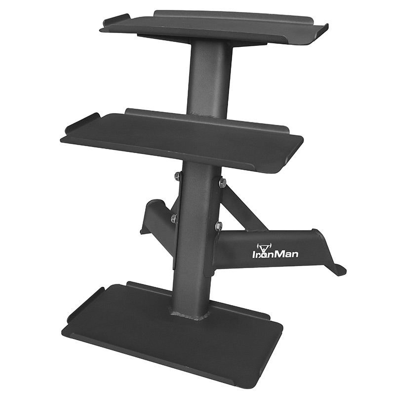 IronMan 4-16kg Kettlebell Set & Three-Tier Kettlebell Storage Rack | Eight Neoprene Coated Kettlebells