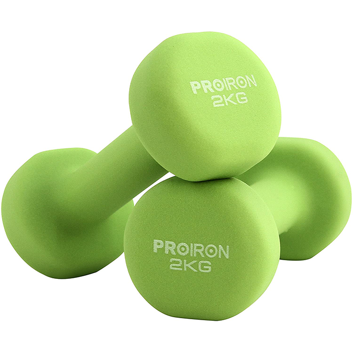 IronMan Neoprene Coated Cast Iron Dumbbell Set with Carry Rack