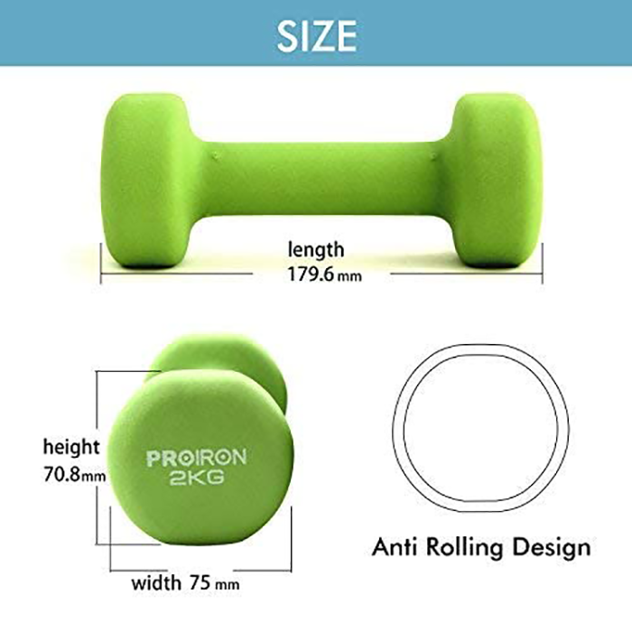 IronMan Neoprene Coated Cast Iron Dumbbell Set with Carry Rack