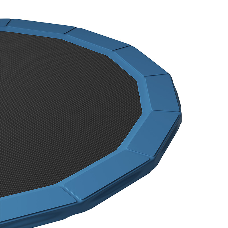 12ft Trampoline with Safety Enclosure Free Ladder Floor Mat & Socks – Blue / Blue