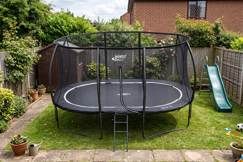 Big Air Vortex 7x10ft Oval Trampoline With Safety Enclosure Free Ladder Cover & Anchor Kit