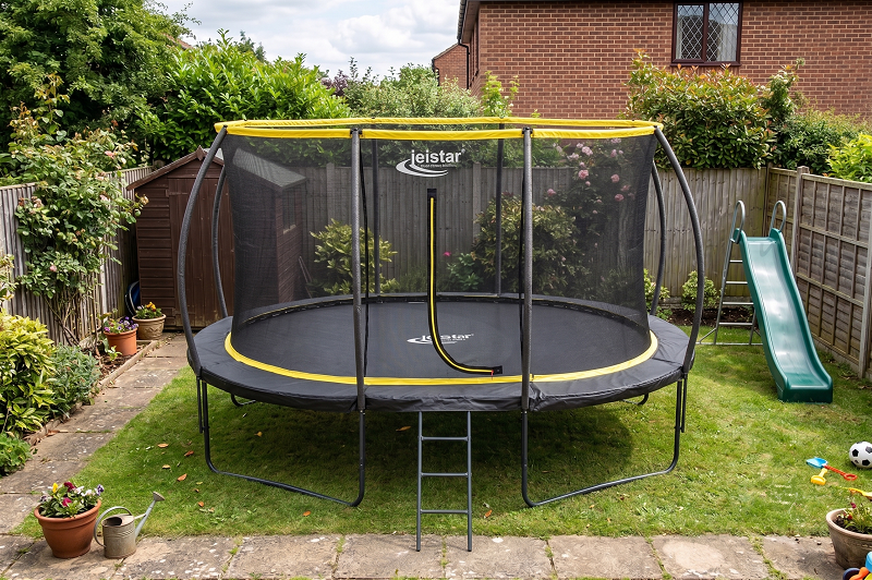 Big Air Orbit 9x13ft Oval Trampoline With Safety Enclosure Free Ladder Cover & Anchor Kit