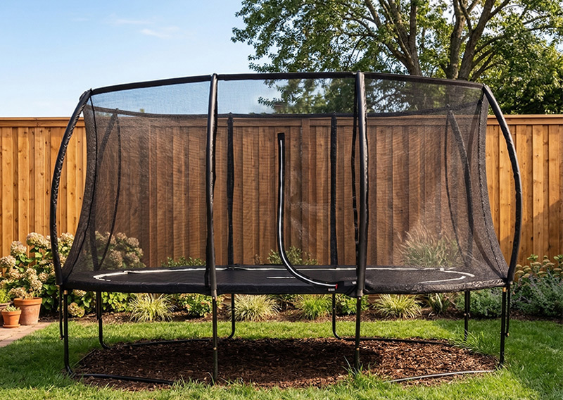 7x10ft Oval Trampoline With Safety Enclosure