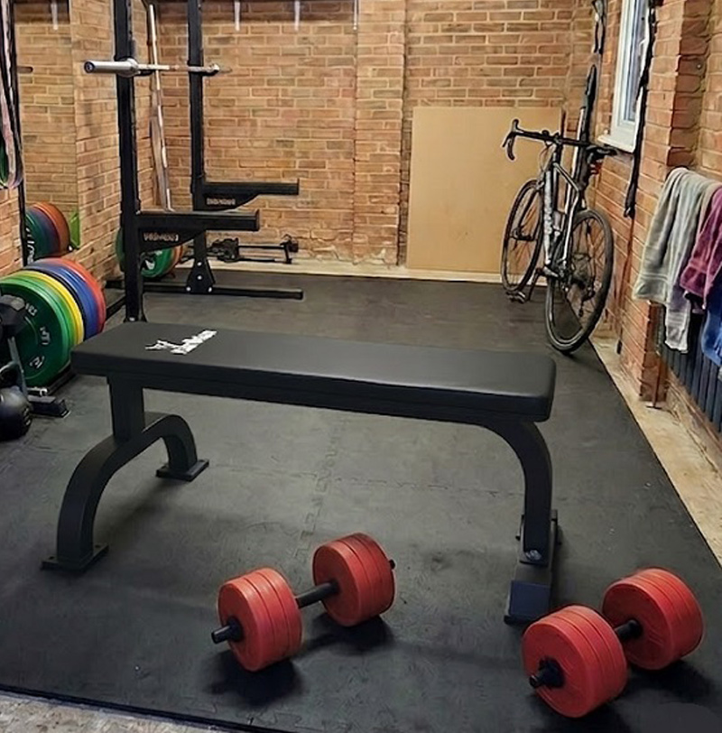 IronMan Flat Weight Training Bench & 32kg Dumbbell Set