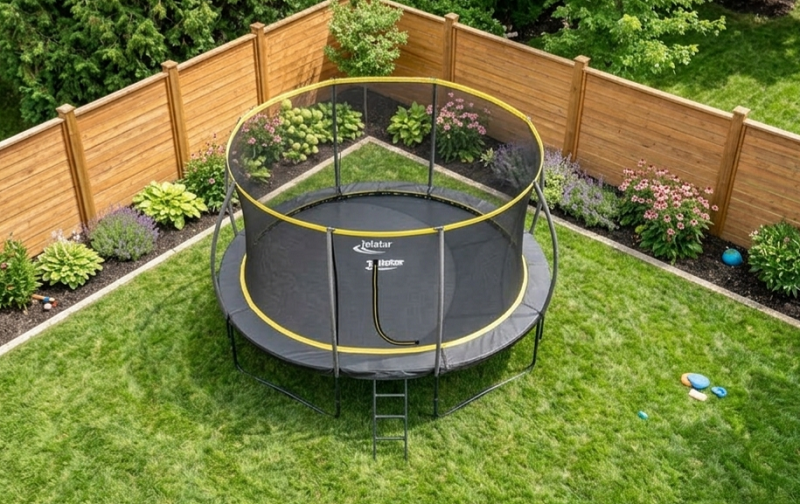 Big Air Orbit 7x10ft Oval Trampoline With Safety Enclosure Free Ladder Cover & Anchor Kit - Image 12