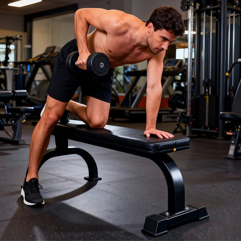 IronMan Flat Weight Training Bench & 32kg Dumbbell Set